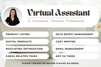 be your ecommerce personal administrative virtual assistant