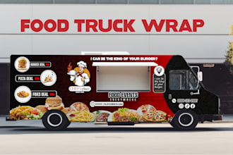 do stunning food truck wrap, and truck wrap design