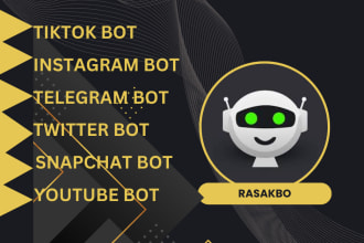build youtube bot ,tiktok bot, instagram bot twitch bot twitter bot
