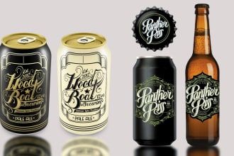 design a beer label, drinks  can, energy drink, juice label