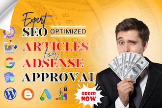 write 30 unique bulk SEO articles for google adsense approval
