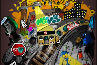 unique illustration in street art for your brand