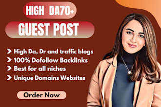 provide guest post, high da guest post on da90 websites with dofollow backlinks