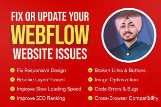 design, redesign, speed optimize, update or fix webflow website issues
