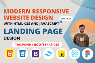 built an HTML CSS bootstrap tailwindcss website and HTML landing page