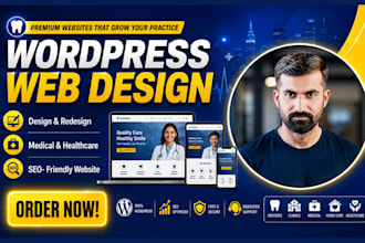 design dentist, clinic, medical, home care, and healthcare website with SEO