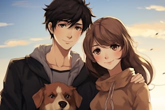 draw an icon or anime portrait style comic