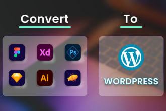 convert PSD, xd, sketch, figma to wordpress responsive website design