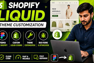 customize shopify theme with liquid and figma to shopify