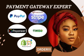 create and integrate paypal, stripe, shopify payment on website