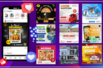 design social media post, facebook post, instagram post carousal ads