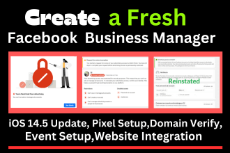 fix or create facebook business manager or ad account