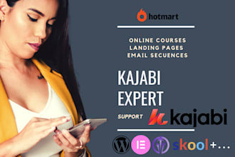do landing page and course online in kajabi