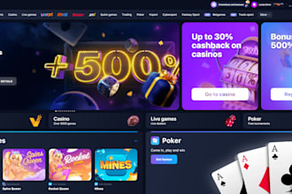 design sport bet website, bet app, tournament website, poker, fantasy web app