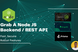 build your node js backend and rest API with express and mongo db or prisma