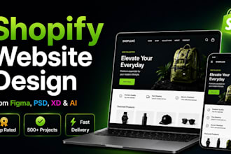 make shopify website from PSD, xd, ai, figma, sketch designs