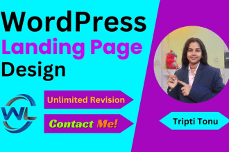 design responsive wordpress landing page or elementor pro one page website