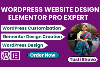 design wordpress website by elementor pro as expert