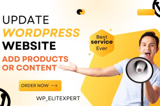 add products or content and update your wordpress website