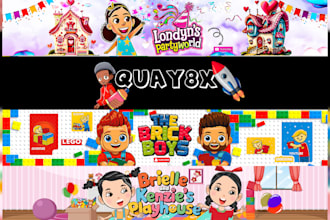 draw a custom cartoon youtube banner and pfp gaming,kids,sport,travel,beuty