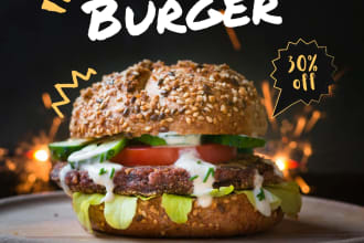 create restaurant flyers, posters and social media creatives for low price