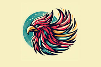 design unique modern phoenix mascot logo