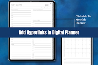 add hyperlinks in your digital planner and PDF