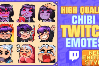 create chibi emotes in high quality for you