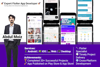 create any android and IOS app using flutter