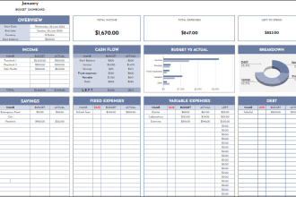 automate professional budget planner on google sheet and ms excel