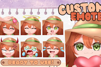 draw twitch emotes, chibi emotes, animated emotes, vtuber for stream
