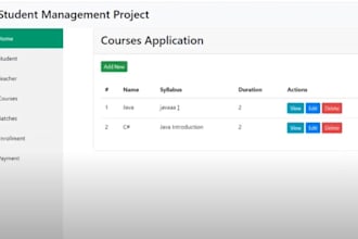 build custom crud websites for student assignments