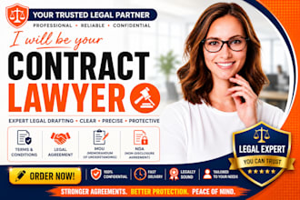 be your contract lawyer for terms and conditions, legal agreement, mou or nda