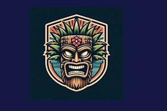 design outstanding tiki mask logo with express delivery for you