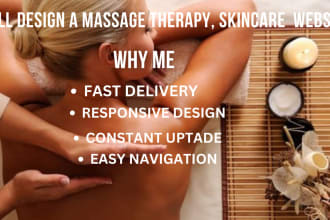 design a massage therapy, spa, skincare website and logo