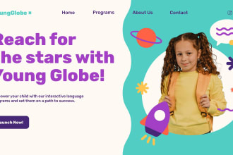 create kindergarten, preschool, childcare, daycare, elearning website