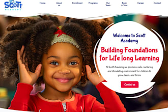 create kindergarten, preschool, childcare, daycare, elearning website