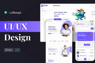 do landing page UI, website UI, and dashboard in figma