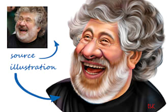 draw cartoon detailed digital portrait in procreate