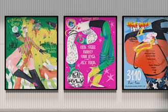 draw fantastic poster for concert or party