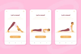 create yoga, fitness, exercise or any workout illustrations