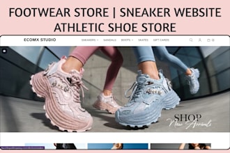 design sneaker store, athletic shoe store, sneaker shopify website dropshipping