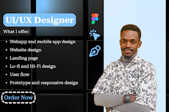 design landing page, mobile app or website uiux in figma