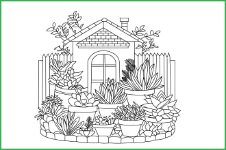 draw botanical illustrations of flowers,one line art,plants line art