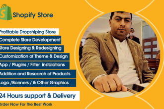do shopify theme modification, web store, pamphlet logo design canva