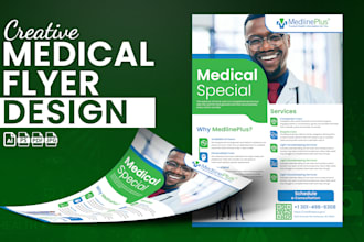 design medical, open house one pager, dl flyer, marketing materials