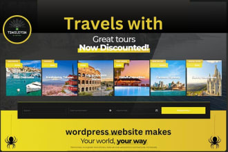 create a professional travel and tour website, travel agency website