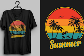 create outdoor creative beach and summer t shirt