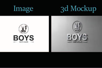 create photorealistic front 3d logo mockup