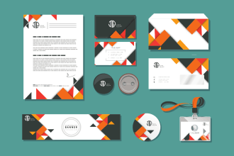 design ready for print business card, letterhead and envelope
